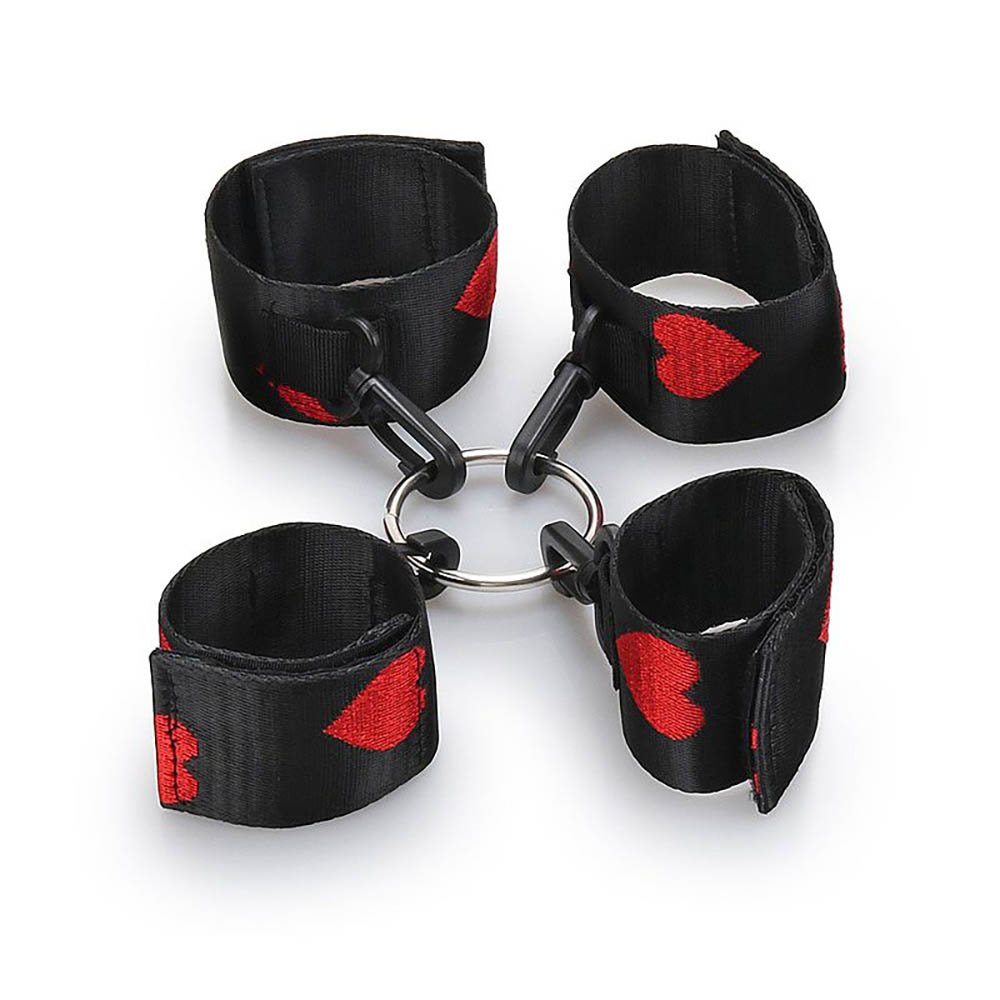 Kit Bondage Algema de Punho e Tornozelo Cruzados em PU (Imitação de Couro) | Foto 01