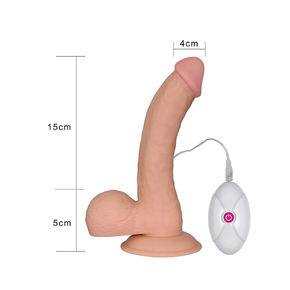 Pênis Realístico com Vibrador em CyberSkin 10 Vibrações e Controle com Fio Dude 22 x 4,3cm Bege | Foto 04 Pênis Realístico com Vibrador em CyberSkin 10 Vibrações e Controle com Fio Dude 22 x 4,3cm Bege | Foto 04
