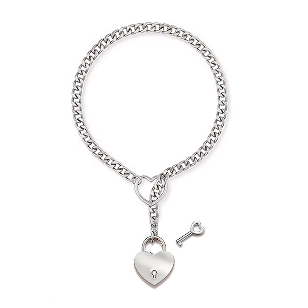 Coleira Social Chocker em Metal com Formato Cora��o com Chave e Cadeado | Foto 03