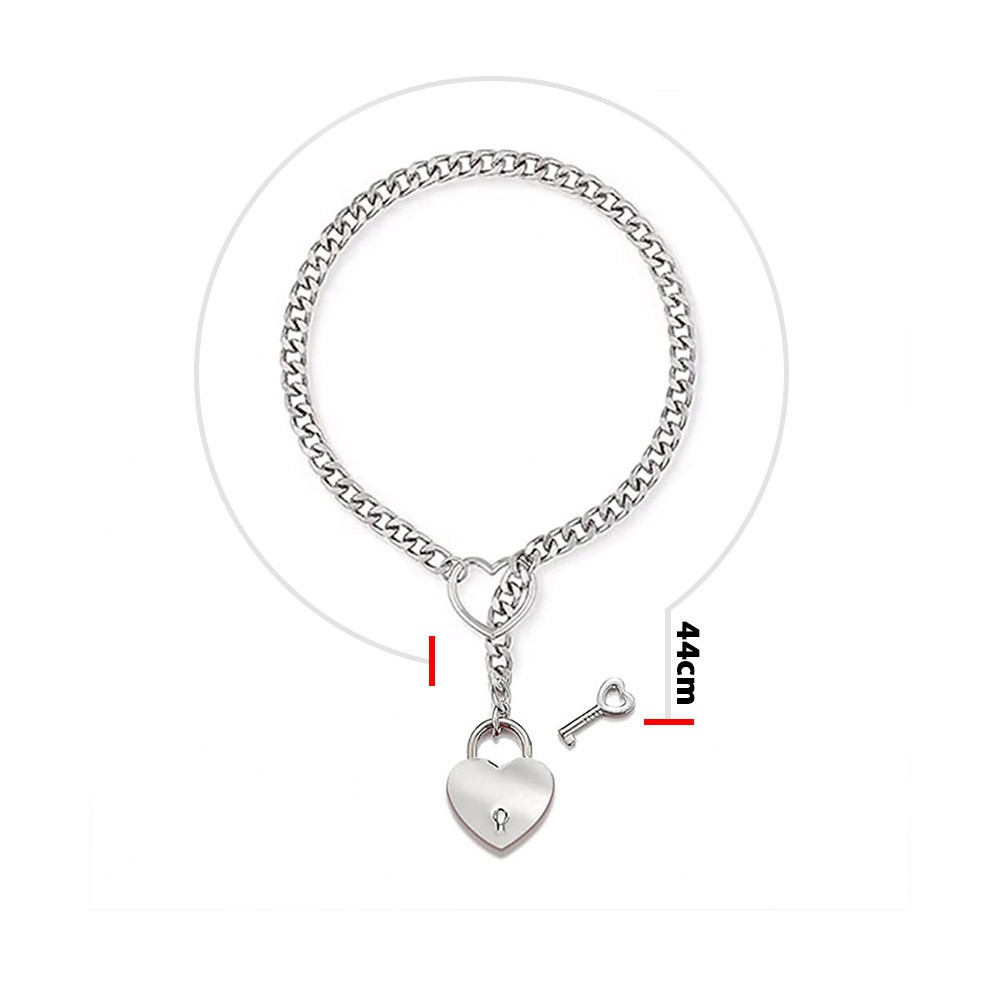 Coleira Social Chocker em Metal com Formato Cora��o com Chave e Cadeado | Foto 06