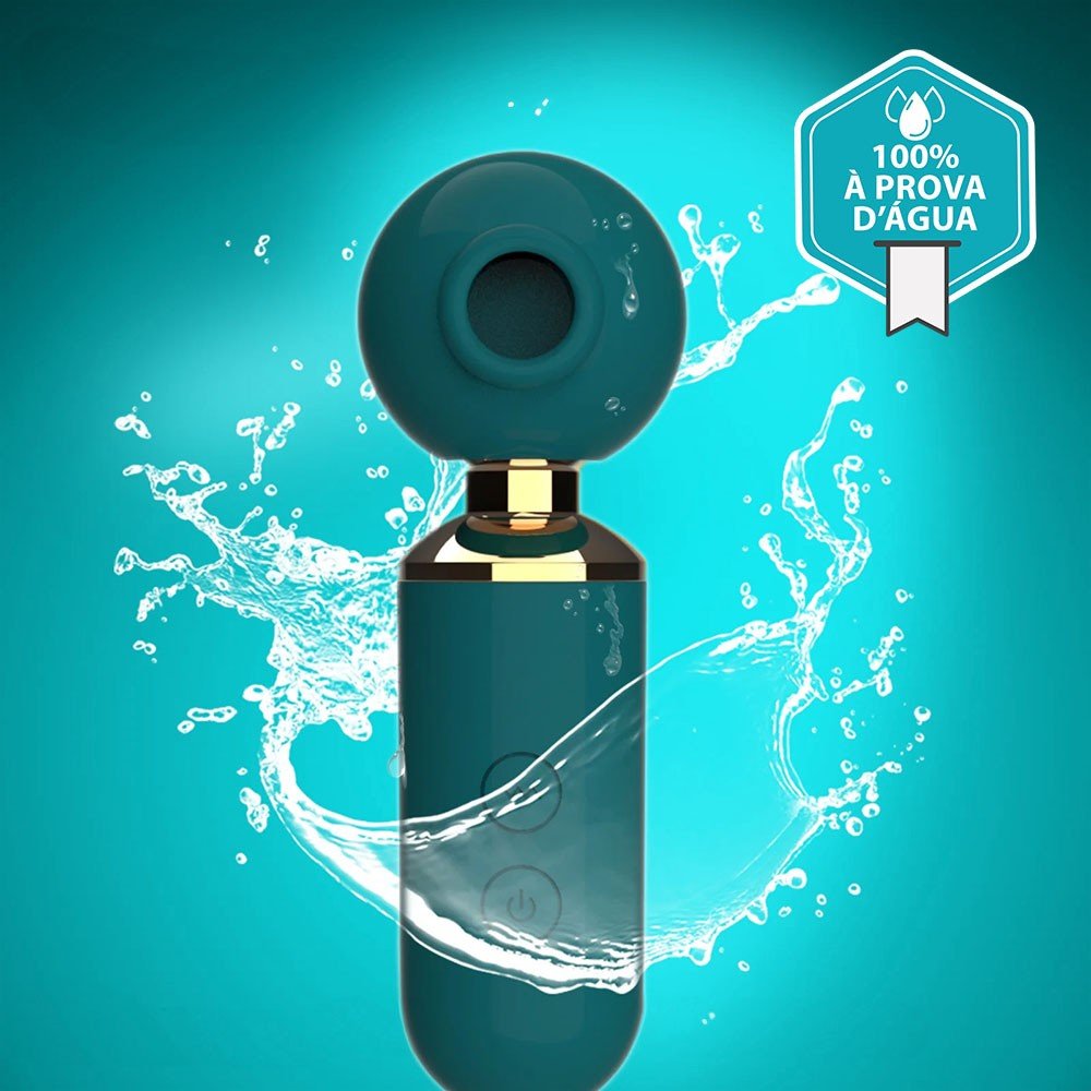 Vibrador Feminino Recarregavel em Silicone com 10 Pulsacoes e 10 Modos de Tapping Verde - Imagem do vibrador em uso, destacando a flexibilidade