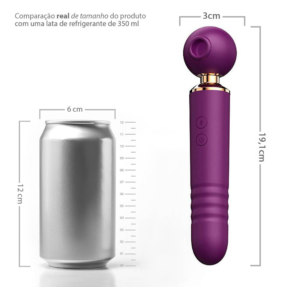 Vibrador Feminino Recarregavel em Silicone 3 em 1 - Roxo - Imagem de detalhes do material silicone