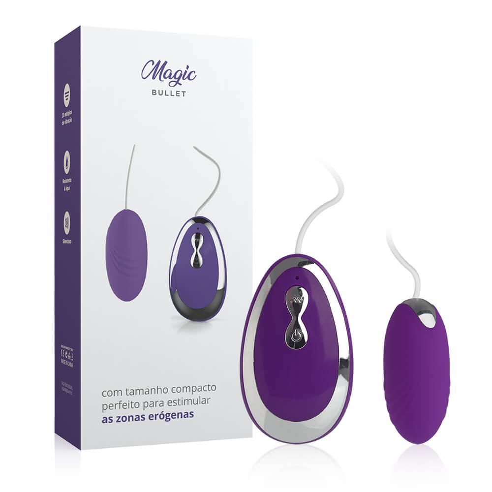 Vibrador Bullet em Silicone com Controle com Fio e 20 Vibrações Magic Bullet Lilás | Foto 01 Vibrador Bullet em Silicone com Controle com Fio e 20 Vibrações Magic Bullet Lilás | Foto 01