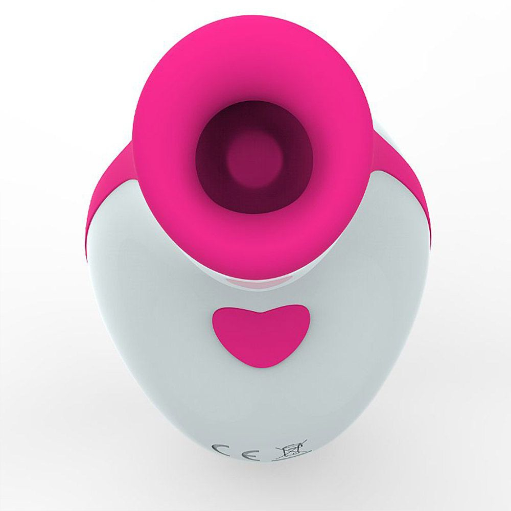 Vista superior do Vibrador para Clit�ris Recarreg�vel Belle Pink destacando abertura de suc��o