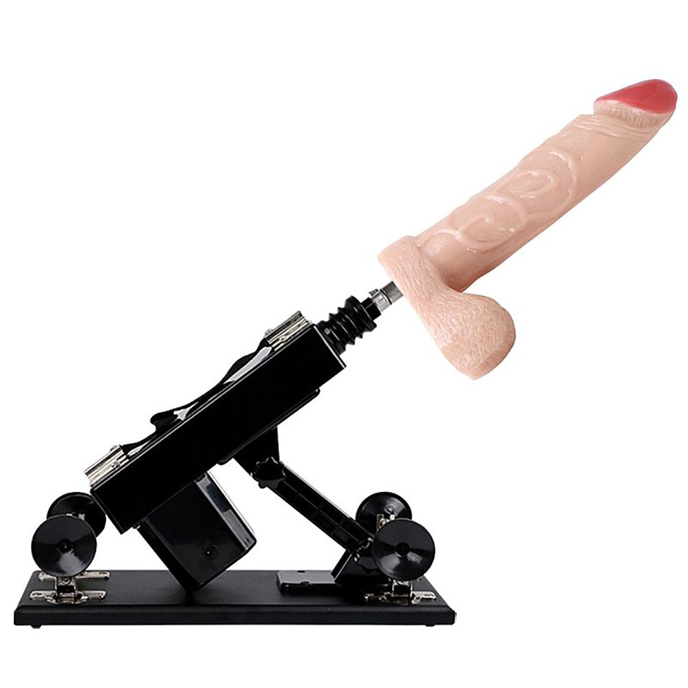 M�quina do Sexo Powerful Driving Fucking Machine com 4 P�nis em Silicone Bege | Foto 03