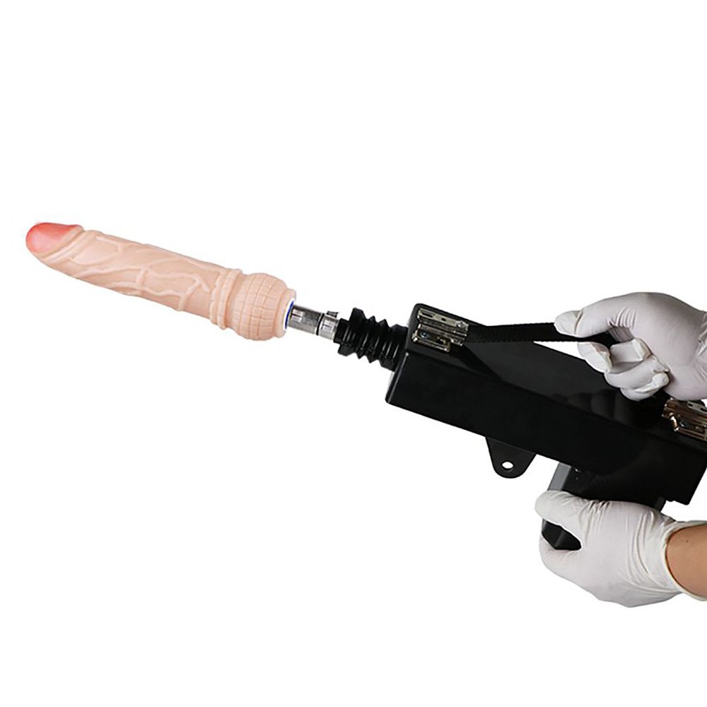 M�quina do Sexo Powerful Driving Fucking Machine com 4 P�nis em Silicone Bege | Foto 04