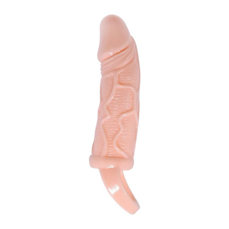 Capa Peniana Men Extension - vista de lado exibindo o extensor interno e o material Cyberskin