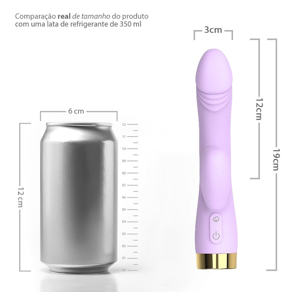 Pulsador de Clit�ris e Vibrador Ponto G Scaleid em Silicone Aveludado Rosa - Vista de cima do vibrador destacando seu formato.