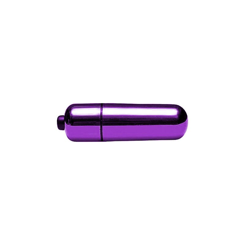 Vibrador Bullet sem Fio Mini Power Roxo em vista superior, demonstrando sua forma compacta e discreta.