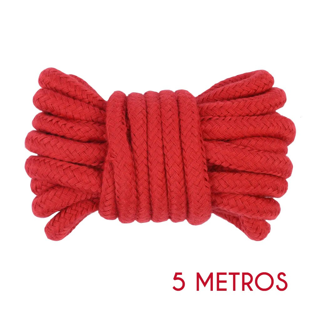 Corda para Bondage e Shibari em Algodão com 5 Metros Vermelha | Foto 01