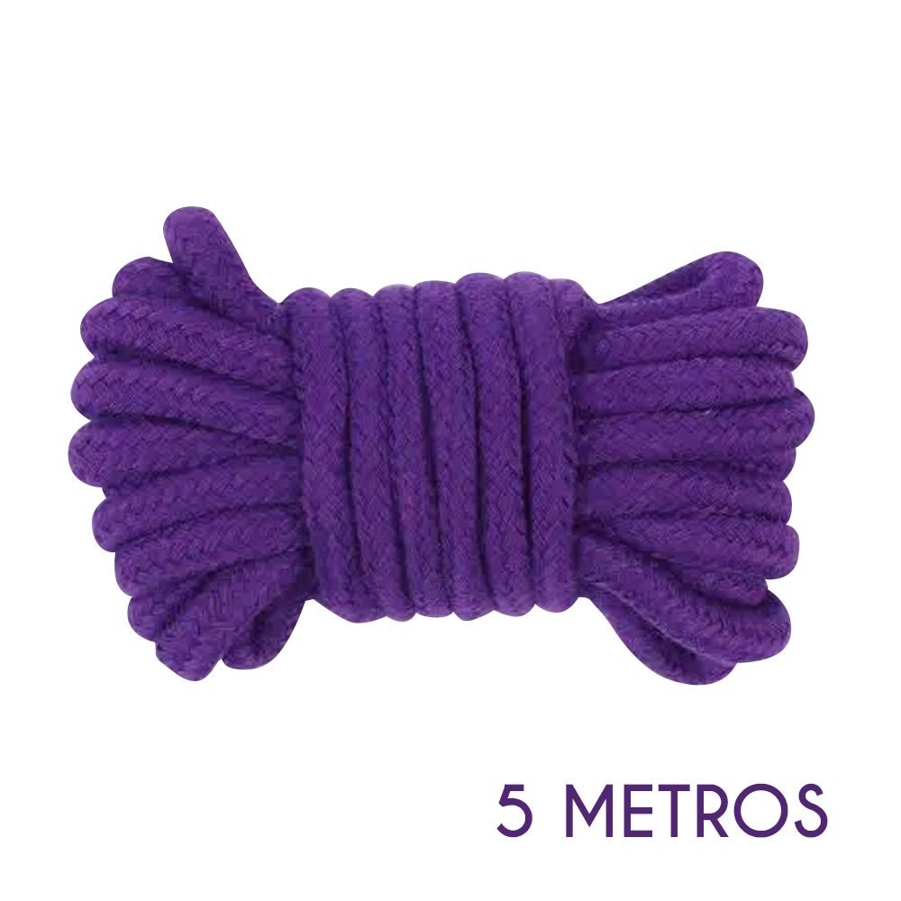 Corda para Bondage e Shibari em Algodão com 5 Metros Roxo | Foto 01