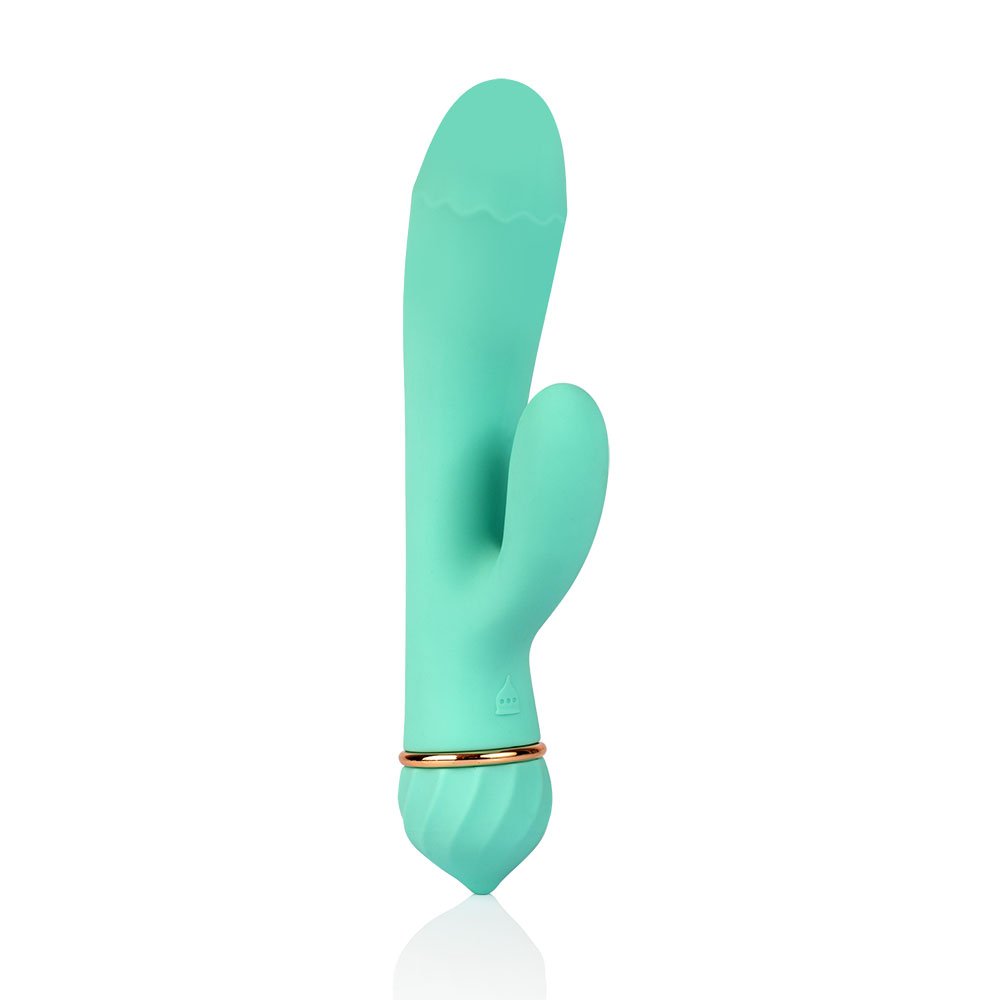 Vibrador Duplo em Silicone com 2 Motores, 13 Vibrações, Recarregável Ganesha Cyan | Foto 02 Vibrador Duplo em Silicone com 2 Motores, 13 Vibrações, Recarregável Ganesha Cyan | Foto 02