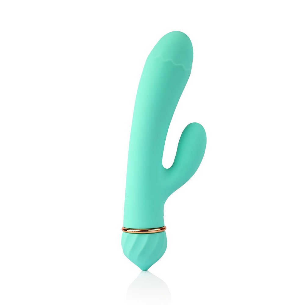 Vibrador Duplo em Silicone com 2 Motores, 13 Vibrações, Recarregável Ganesha Cyan | Foto 03 Vibrador Duplo em Silicone com 2 Motores, 13 Vibrações, Recarregável Ganesha Cyan | Foto 03