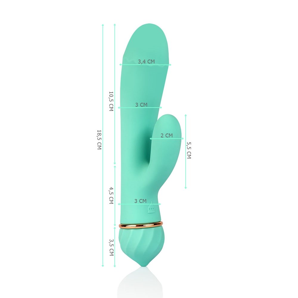 Vibrador Duplo em Silicone com 2 Motores, 13 Vibrações, Recarregável Ganesha Cyan | Foto 04 Vibrador Duplo em Silicone com 2 Motores, 13 Vibrações, Recarregável Ganesha Cyan | Foto 04
