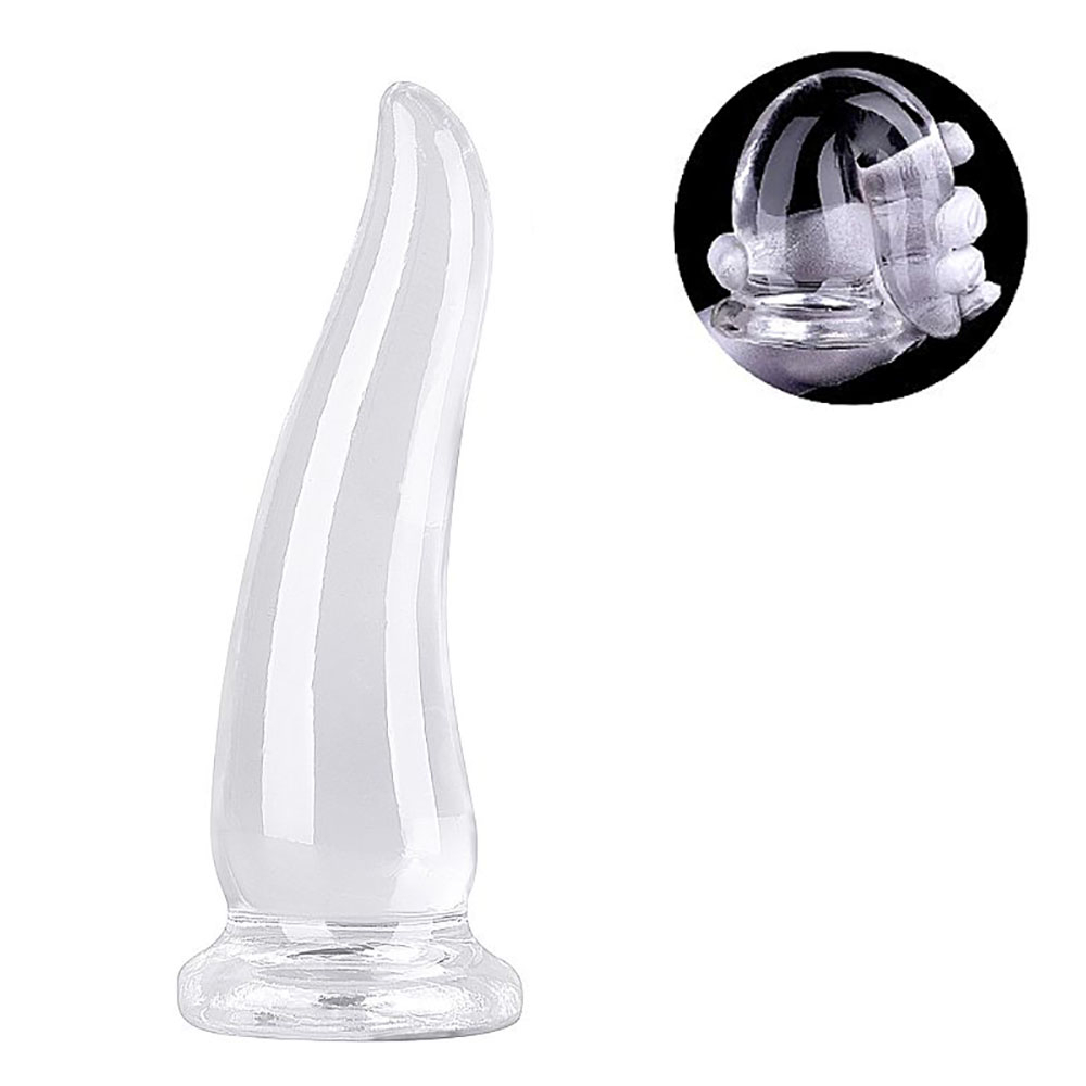 Plug Anal Cônico Flexível com Ventosa - TPE (Jelly Macio) 20 x 5,5cm Transparente | Foto 01
