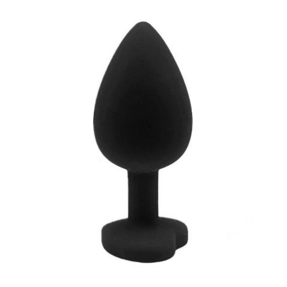 Plug Anal Joia em Silicone com Toque Aveludado, Tamanho P, Base Cora��o, Jonny Preto | Foto 04