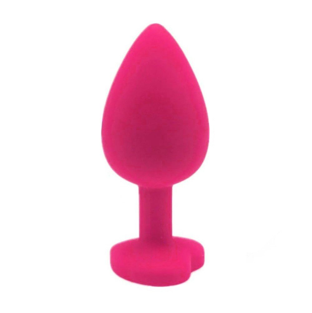 Plug Anal Joia em Silicone (Toque Aveludado) Tamanho M Base Cora��o Jonny Pink | Foto 04