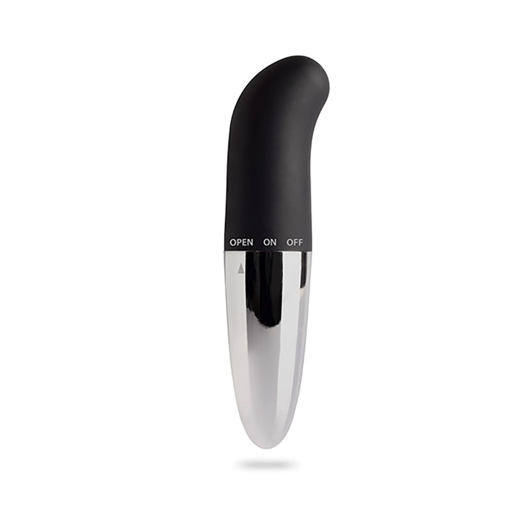 Vibrador Ponto G com Toque Macio Multivelocidade G de Gostosinho Preto e Prata | Foto 02