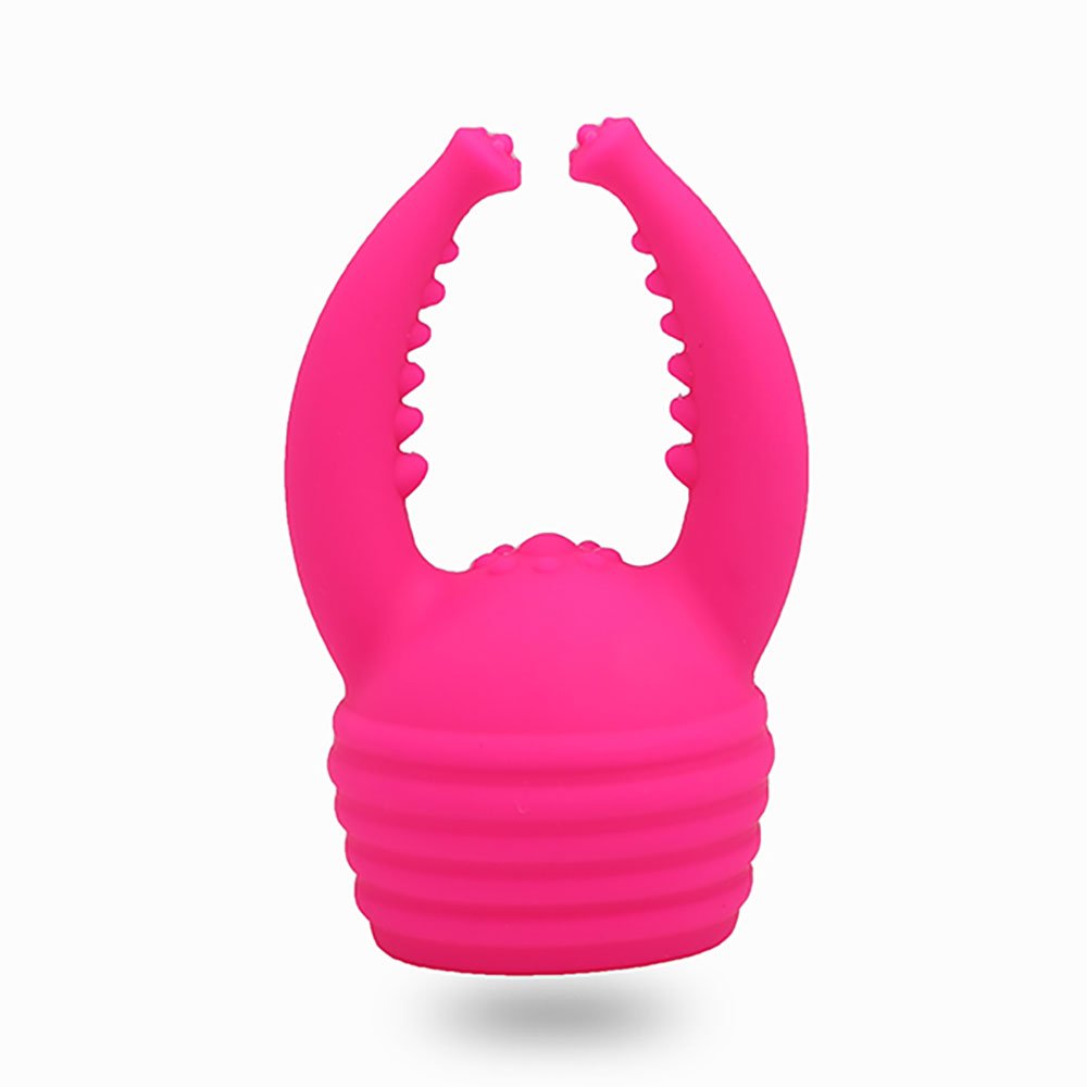 Detlahe do conector USB do Massageador Er�tico Recarreg�vel em Silicone com 10 Vibra��es e 4 Ponteiras Pink