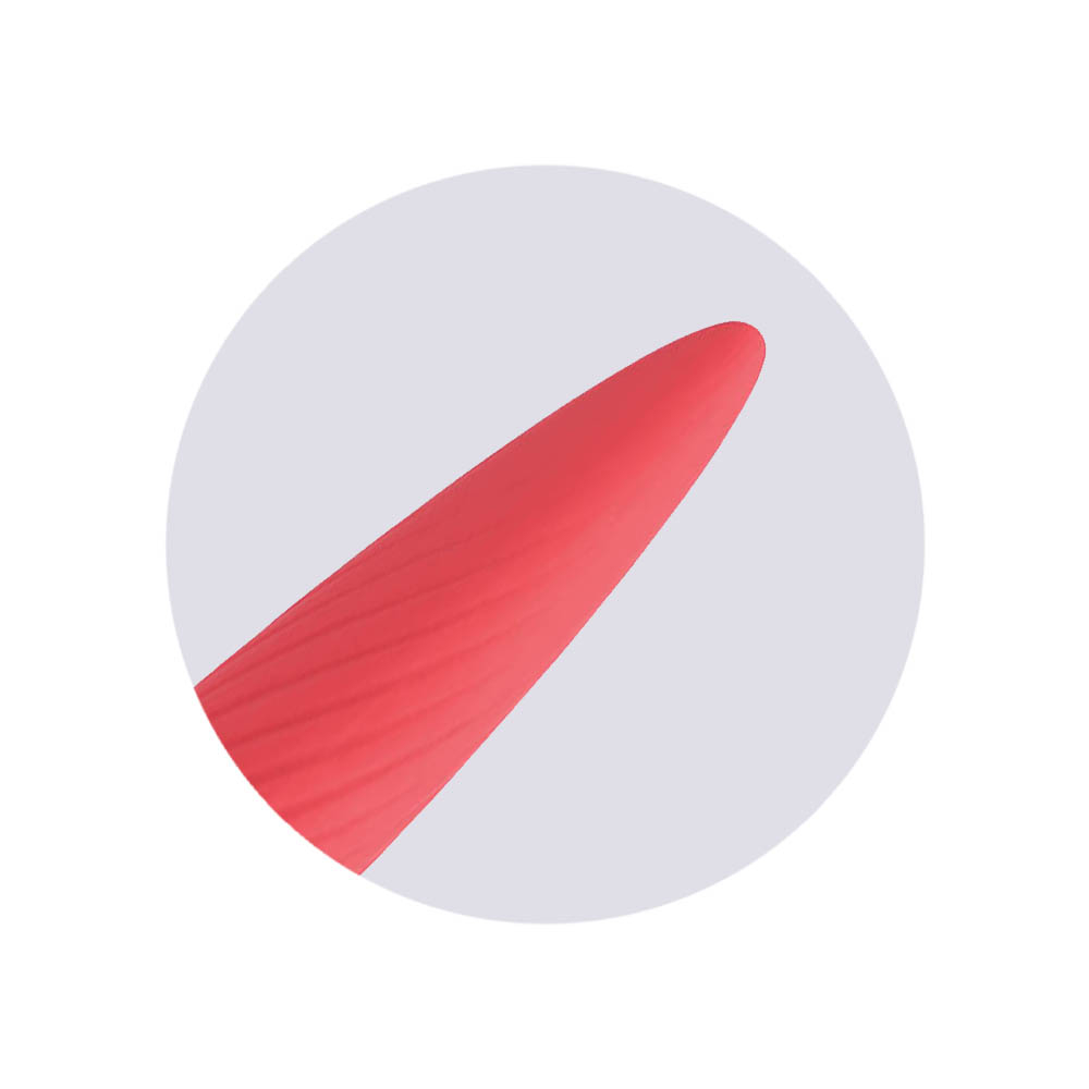 Close-up da ponta Vibrador Bullet Recarregavel em Silicone Vermelho, mostrando a textura suave