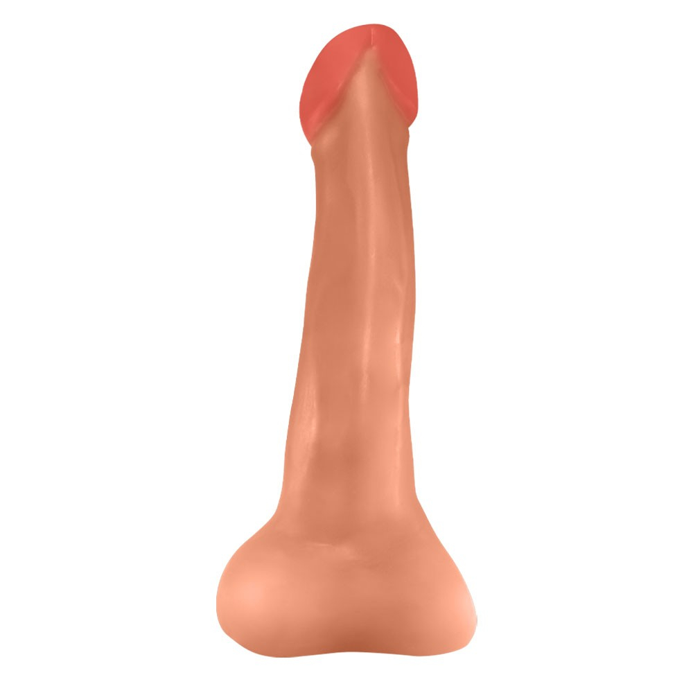 P�nis Gigante e Grosso Flex�vel com Escroto Anaconda 37 x 9cm Bege - vista frontal