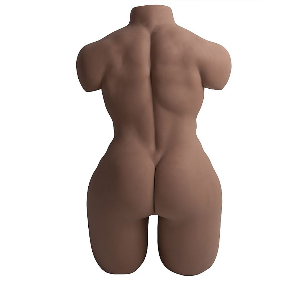 Masturbador Real�stico Formato Meio Corpo Masculino com �nus e P�nis com V�rtebras Marrom | Foto 02