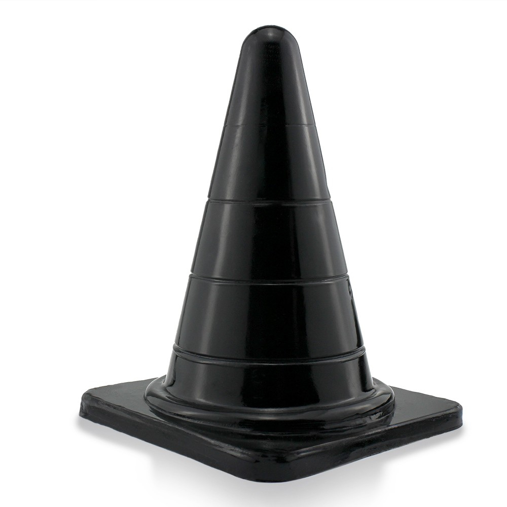 Plug Anal Gigante em PVC Flex�vel Formato de Cone Reto M 25 x 13cm Preto | Foto 02