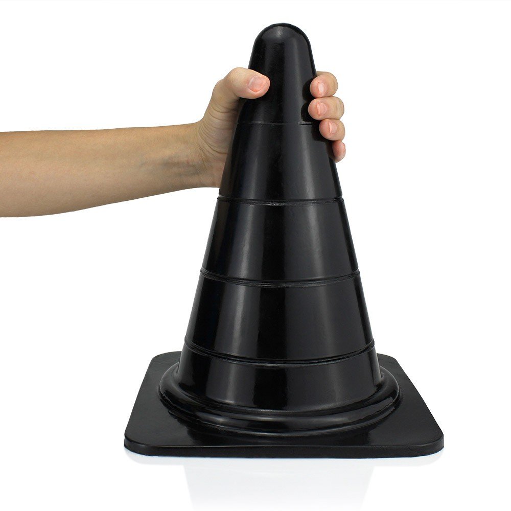 Plug Anal Gigante em PVC Flexível Formato de Cone Reto G 29 x 16cm Preto | Foto 01