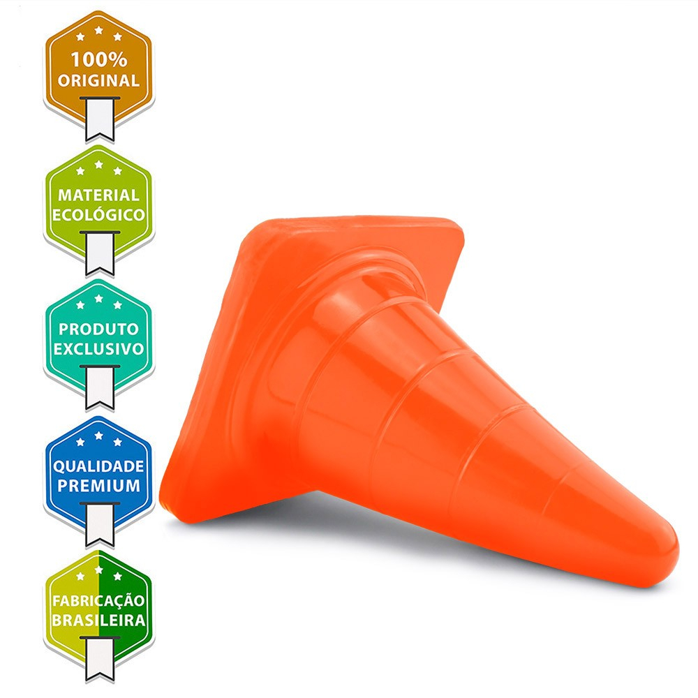 Plug Anal Gigante em PVC Flexível Formato de Cone Reto G 29 x 16cm Laranja | Foto 05