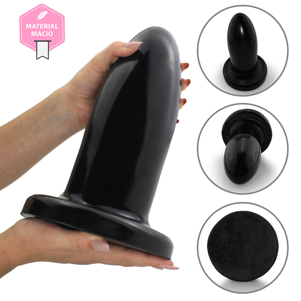 Plug Anal Gigante Bazuca - PVC Flexível 27 x 9,5cm Preto Brilhante | Foto 08