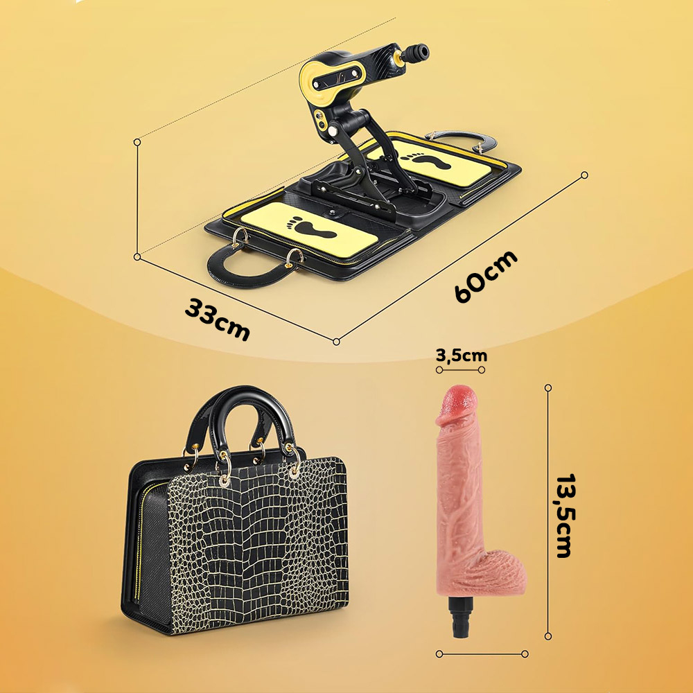 M�quina de Sexo Discreta Fomato de Bolsa 6 Vibra��es e 9 Modos de Vai e Vem com Controle Preta | Foto 06