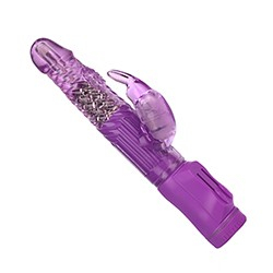 Foto do Produto Vibrador Rabbit Rotativo Texturizado Multivelocidade Coelho 22 x 3,3cm Roxo