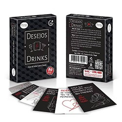 Jogo de Sexo Cartas para Casal Desejos e Drinks com 50 Cartas Ousadas