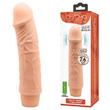 Pènis Realístico com Vibrador Multivelocidade em Soft Skin 19,5 x 4cm Bege