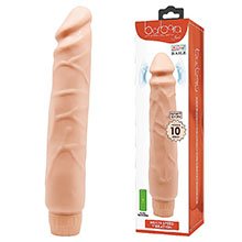 Pènis Realístico com Vibrador Multivelocidade em Soft Skin 25,5 x 4,9cm Bege