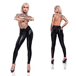Calça Sensual Sexy em Cirre Levanta Bumbum e Cós com Laço Preta