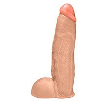 Pênis JeFree em PVC Flexível Atoxico com Escroto e Ventosa 25 x 6,5cm Bege