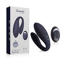 Foto do Produto Vibrador para Casal Recarreg�vel em Silicone com 10 Vibra��es e Controle sem Fio Couple Azul