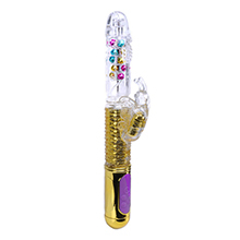 Foto do Produto Vibrador Rabbit Multivelocidade Bolinhas Estimuladoras Dourado