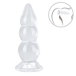 Foto do Produto Plug Anal Escalonado para Estimulação Progressiva - TPE (Jelly Macio) 22 x 10cm Transparente