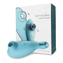 Sugador de Clitóris em Silicone Recarregável com 7 Vibrações Dolphin Cyan