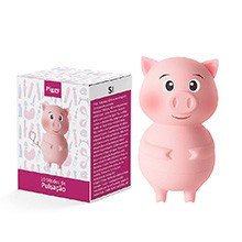 Foto do Produto Vibrador Discreto em Silicone Recarregável com 10 Modos de Pulsação Porquinho Rosa