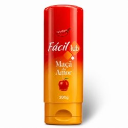 Foto do Produto Lubrificante à Base de Água Beijável Fácil Lub Sabor Maçã do Amor 200g