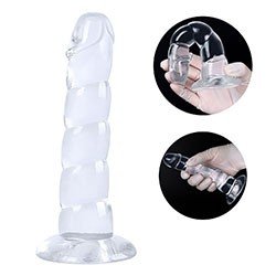 Foto do Produto Plug Anal em Jelly Formato de Gomos com Ventosa 16,8 x 3,5cm Transparente