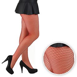 Meia Calça Sensual Sexy em Arrastão Vermelha