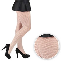 Meia Calça Sensual Sexy em Arrastão Branca