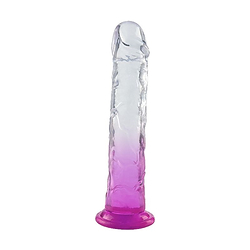 P�nis Real�stico em Jelly com Ventosa 19,5 x 3,8cm Degrad� Pink