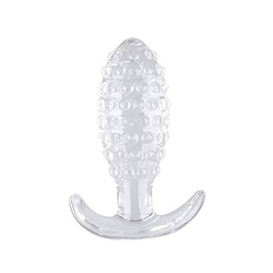Foto do Produto Plug Anal em Jelly Texturizado com Base 9 x 3cm Transparente