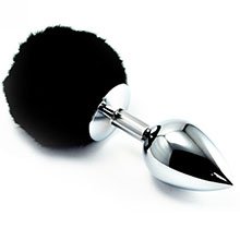 Foto do Produto Plug Anal Rabo Pequeno em Metal com Pompom Preto