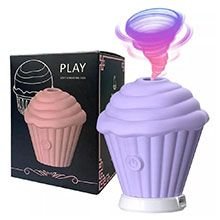 Foto do Produto Vibrador Discreto em Silicone Recarregável com 10 Modos de Pulsação Cup Cake Rosa